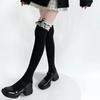 Sweet Girls Long Socks Stockings Women Bandage Ribbon Bow Knee High Socks Thigh High Stockings Lolita Lace Ruffle Socks Stocking