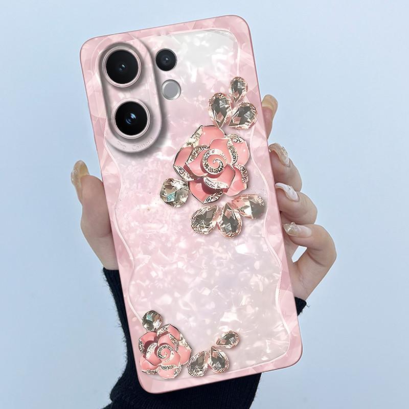 For Vivo V60 Phone Case V2511 Cover Fashion Simplicity Flowers Soft Liquid Silicone Shell For Vivo V 60 VivoV60 5G 2025 Fundas