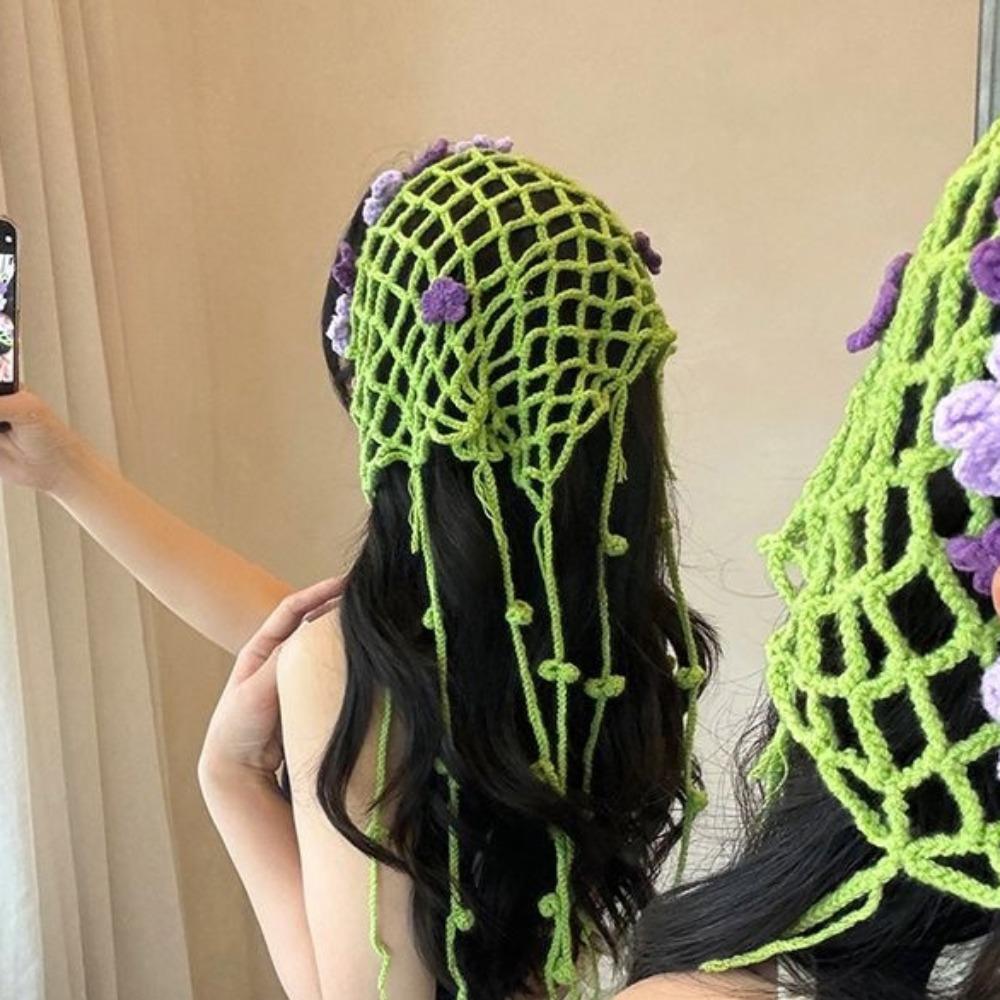 Hairband Flower Triangular Headscarf Vintage Vine Foral Hip Scarf  Pants Accessories