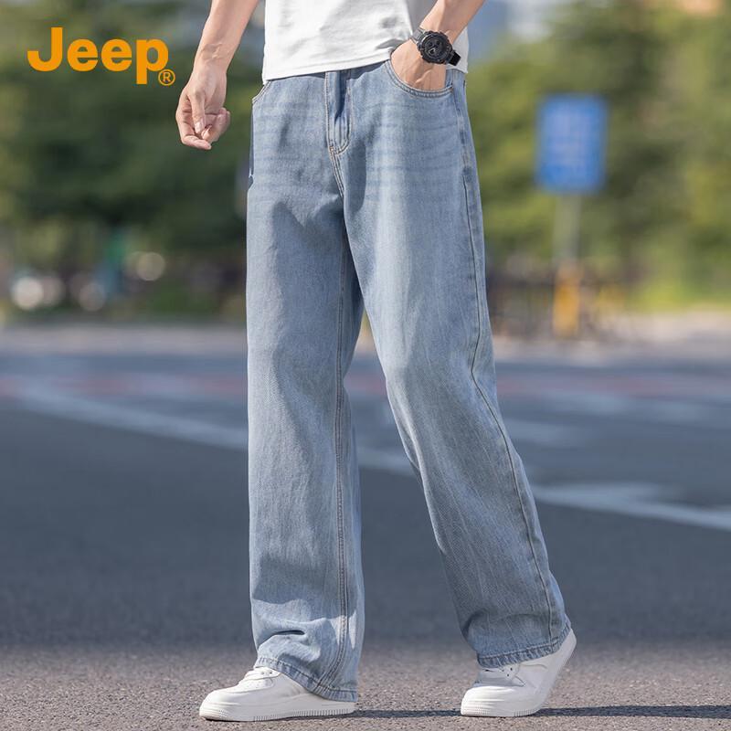 JEEP Men's Premium Lightweight Tencel Lyocell Straight Jeans