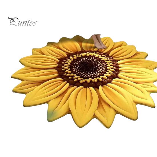 Soft Plush Floor Mat Large Size Non-Slip Backing Rug 3D Sunflower Design Door Living Room Bathroom Kitchen Decoration Non-slip