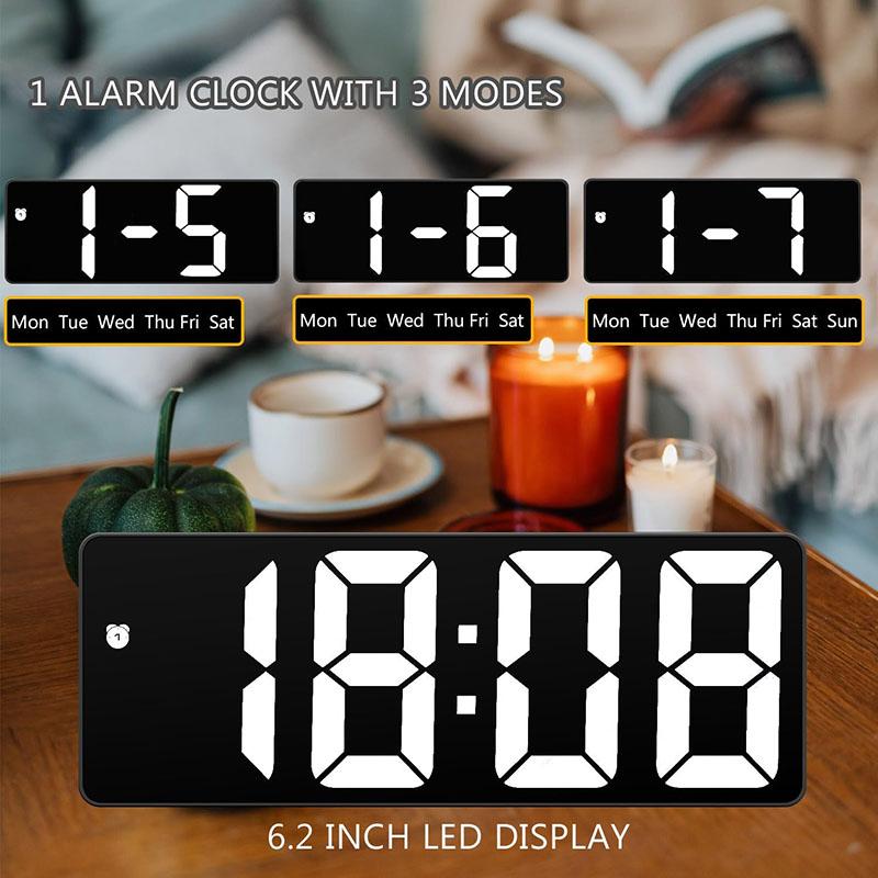 LED Digital Alarm Clock Portable Travel Clock for Bedroom Office  Kitchen Easy to Read Home Decor Battery Mains Powered