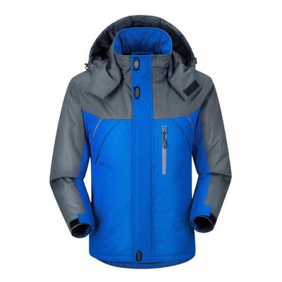 Winter Outdoor Coat Stand Collar Neck Protection Hooded Long Sleeve Thick Padded Cold-proof Zipper Closure Windproof Plus Size Men Winter Jacket