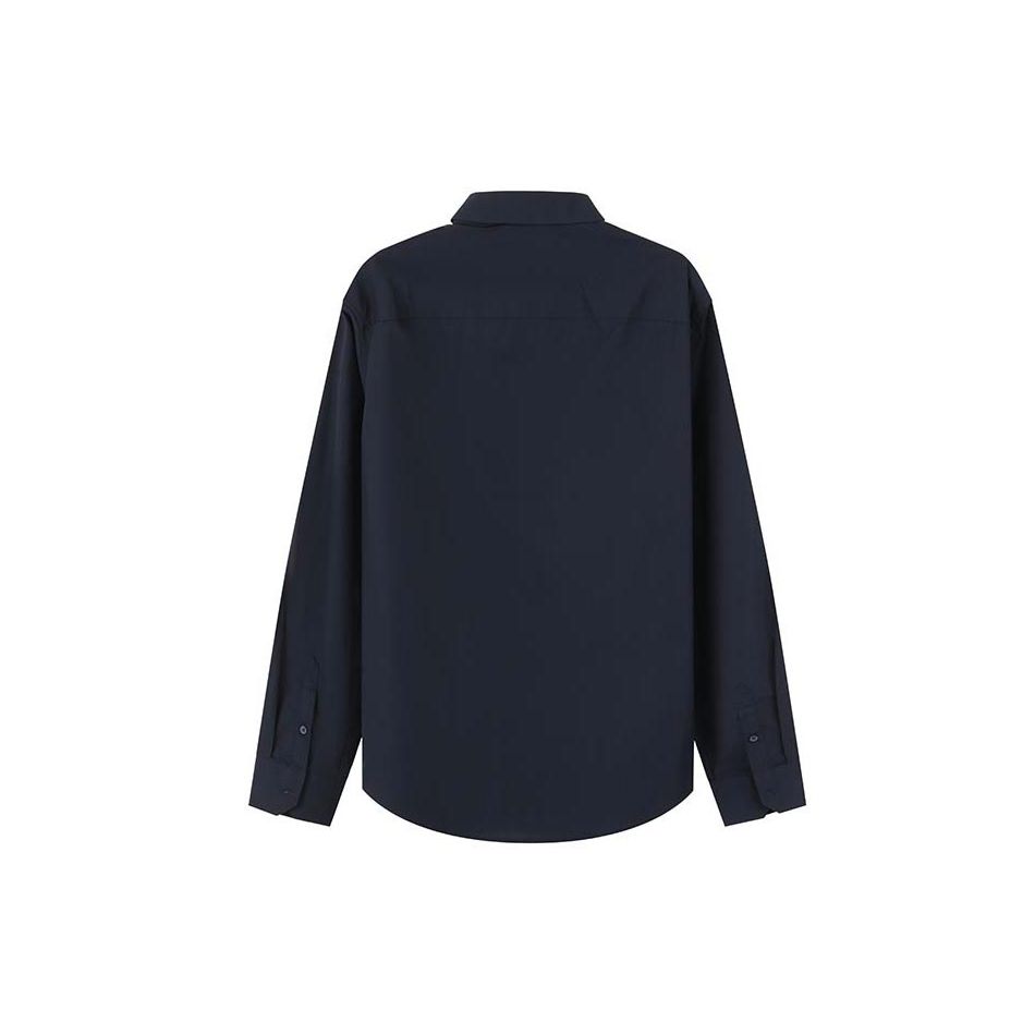 Armani Exchange FW23 Solid Logo Letter Print Long Sleeve Shirt Men Shirts Navy-Blue 6RZC06-ZNXLZ-1510