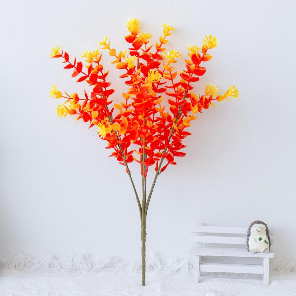 Simulation Flower Decor Artificial Fall Flowers Fall Harvest Festival Eucalyptus Leaf Artificial Flower for Halloween for Indoor