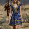 Women's Dress Casual Flowy Dresses  V-neck Vocation Boho Beach Sundress