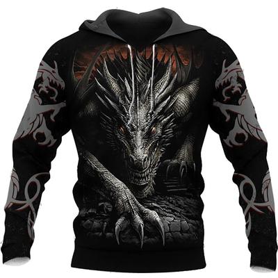 Herbst Winter Langarm Tattoo Drache 3D Gedruckt Männer Mit Kapuze Hoodies Sweatshirt Unisex Streetwear Pullover Lässige Trainingsanzüge