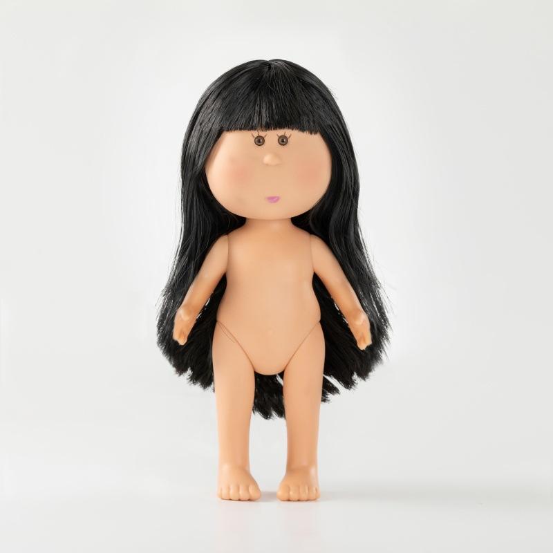 

Girls Toy Curly Hair 24cm Bean Eye Vinyl Doll Gown Up Dark Skin Mia Potato Dolls Movable 24cm Action Figure Body Children Present -A4992