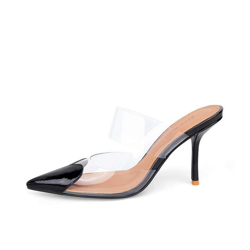 

Женские прозрачные босоножки-мюли на шпильке с острым носком - Лето 2025, сказочный стиль 37