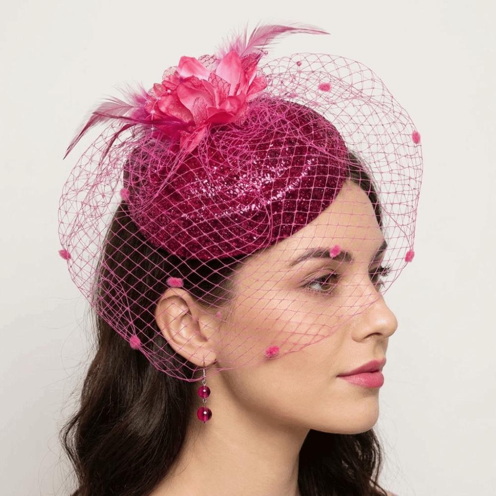 Wave Point Felt Fascinator Hat Solid Color Hair Clip Hat Temperament Bridal Headdress Headwear