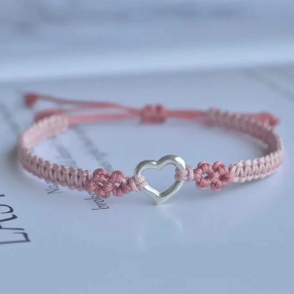 Pink Couple Bracelet Handmade Chain Bracelet Fashion Braided Hand Rope  Bestie Friendship Jewelry