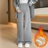 Maternity Straight-Leg Casual Pants: Comfortable, Velvet-Lined, Large Size, Non-Tight for Autumn/Winter 2025