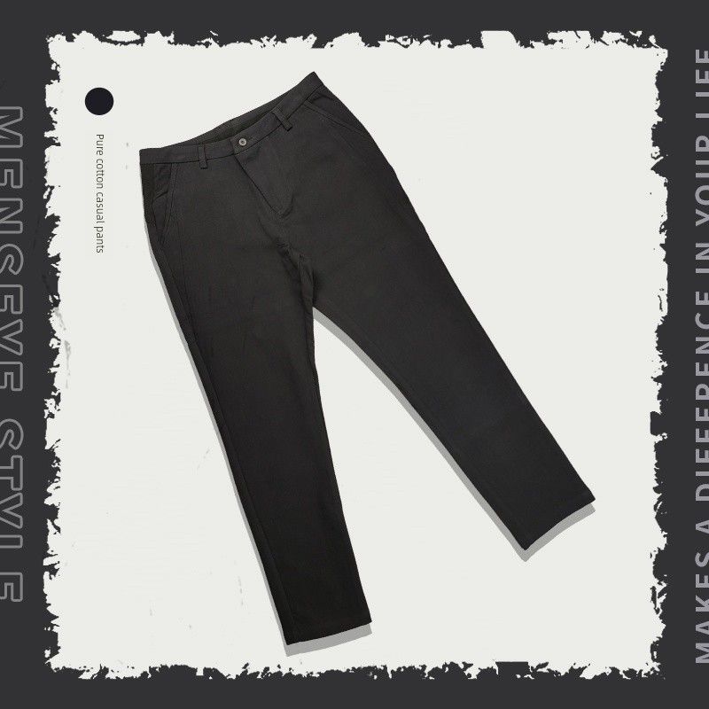 Menseye Menseye Oblique Placket Business Casual Pants