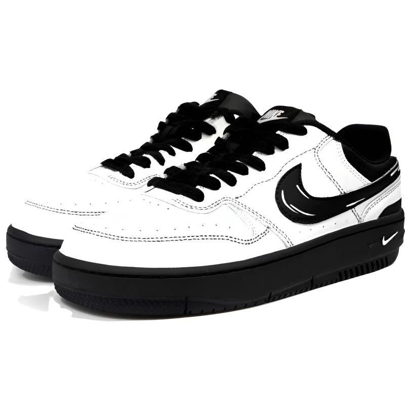 Nike Gamma Force Abrasion Resistant Low Top Skateboard Shoes Unisex Black White HQ1674-001(Team379-)