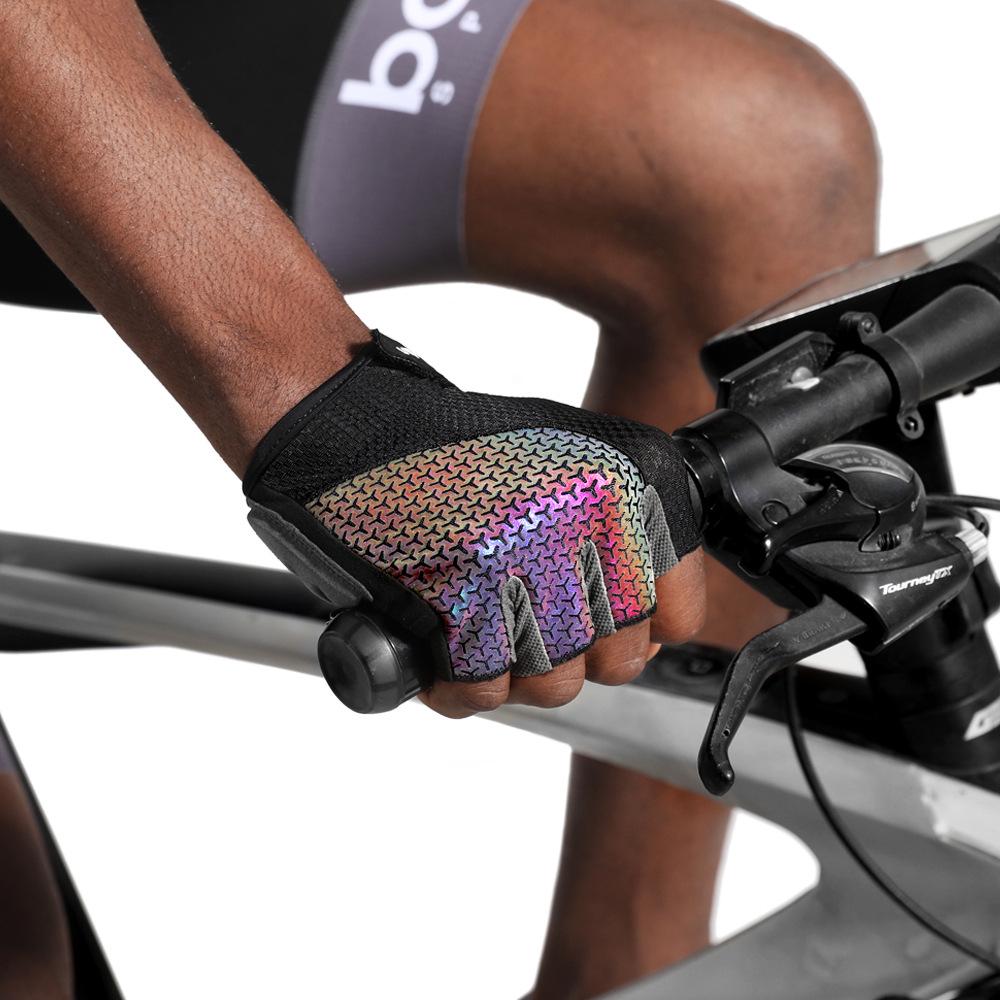 

Unisex Summer Half-Finger Cycling Gloves for Mountain and Road Bikes Large чорний