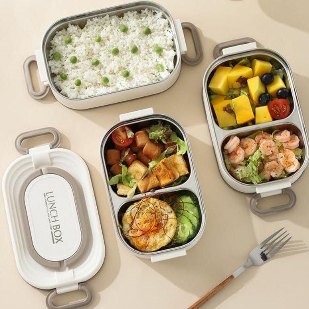 Large Capacity Stainless Steel Lunch Box Insulated Divided Food Storage Container  for Home