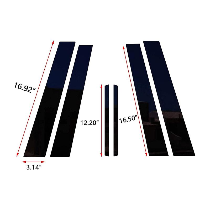6pcs/set Glossy Black Carbon Fiber Window Door Deal B C Pillar Post Cover Sticker For Honda Accord CM4/5/6/7/8 2003-2007
