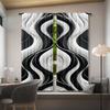 2pcs Modern Abstract Black & White Wavy Lines Curtains - Rod Pocket Window for Bedroom   Office   Kitchen   Living Room   and Study