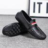 Fashion Comfortable Slip on Loafers Moccasins Handmade Casual Leather Male Shoes Simple Walking Flat Light Soft-Soled Mens Driving Shoes