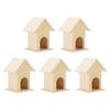 5Pcs Wooden Birdhouse Unique DIY Bird Feeder Cage Craft Ornament Garden Patio Decoration