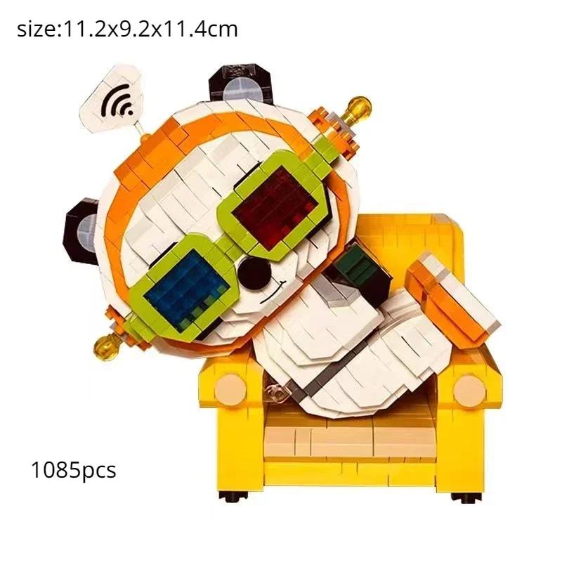 Puzzle z mikročástic vysoké obtížnosti pro děti s čínským domácím stavebním blokem kreslená panda držák na tužky