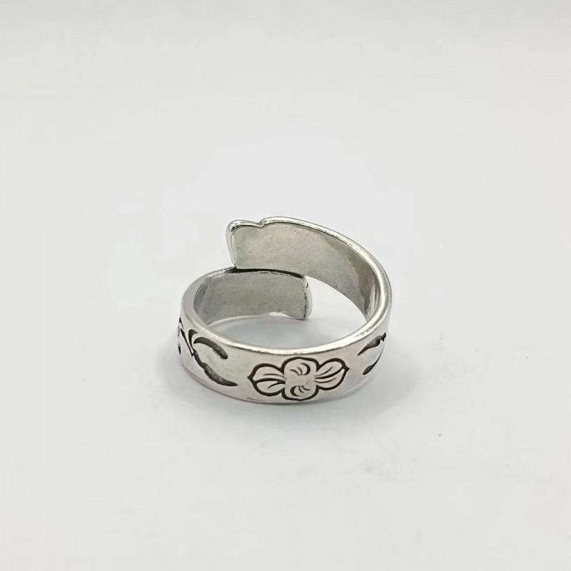 Adjustable Sterling Eagle Beak Ring Men Women Vintage Geometric Animal Statement