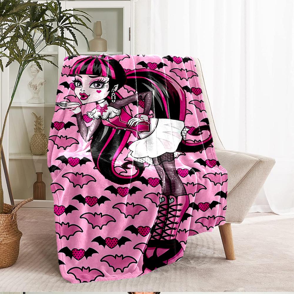 Monster High Theme Printed Blanket - Perfect for Couch, Bed, Travel & Outdoor Use | Machine Washable, Cozy & Durable.