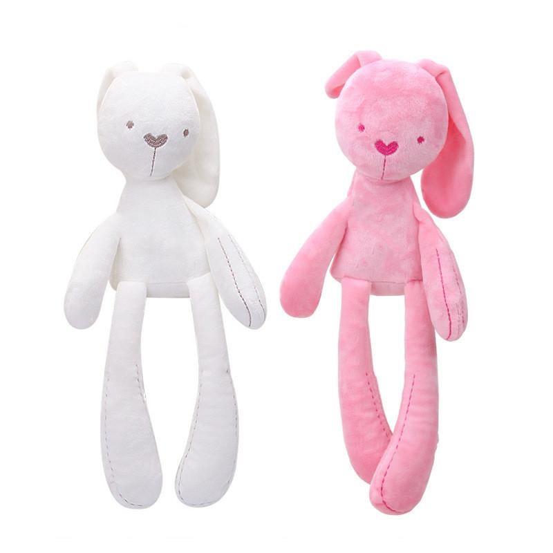 Baby Plush Rabbit Hand Puppet Soft Crib Stroller Infant Sleep Soothing Doll Mobile Pram Kids Hanging Ring Toys for Children Gift
