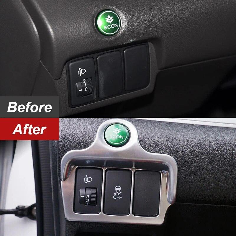 Car Dashboard Headlight Lamp Switch Panel Frame Trim Sticker For Honda CR-V CRV 2012 2013 2014 2015 2016 ABS Car Accessories