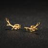 Mini Stainless Steel Cartoon Animal Earrings - Kitten, Deer, Snake, Bee Designs