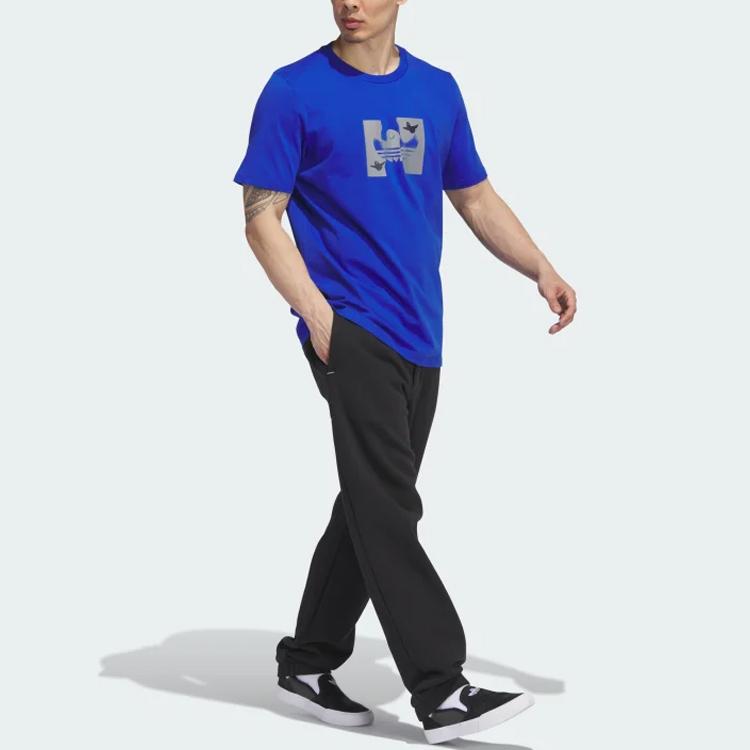 Adidas Originals Shmoofoil Tear Short Sleeve Tee Cartoon Logo Print Round Neck T-Shirt Men Tops Dark-Blue II5951