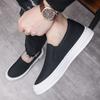 New 2025 Men's Leather Casual Sneakers Spring Summer Fashion Slip-On Black Shoes Soft Sole Comfortable for Everyday Wear White