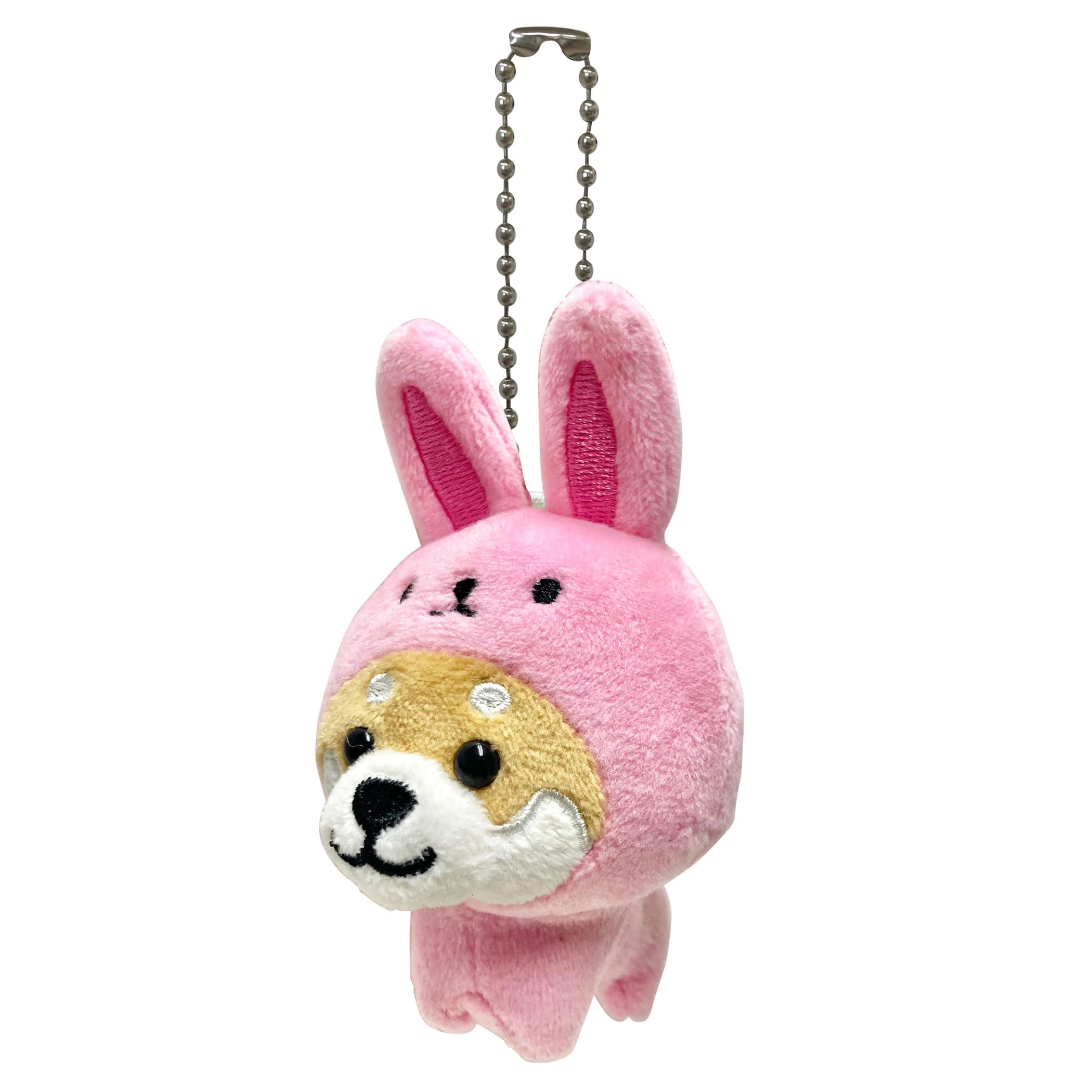 

Traveling Mameshiba Keychain Mascot Ball Chain Bag Charm Cute Fluffy Shiba Inu Mameshiba Soothing Dog [LamPlanning] [Series-3] (Rabbit Pink)