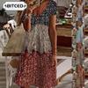 Fashion Summer Spring Short Sleeve V-Neck Casual Dresses