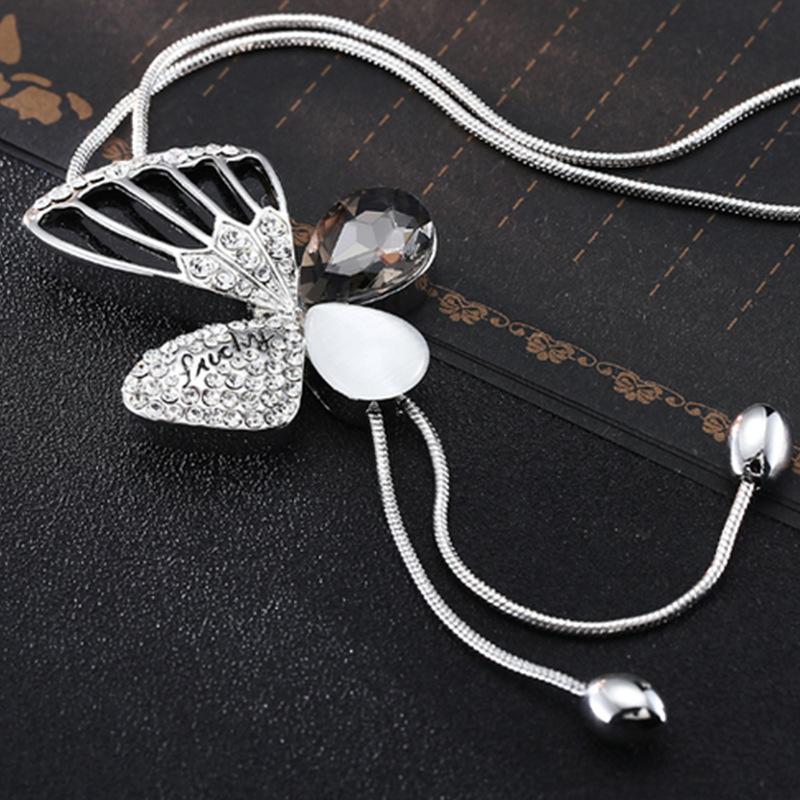 Japanese Fashion Butterfly Fringed Sweater Chain Women'S Long Autumn And Winter Clothes Accessories Necklace
