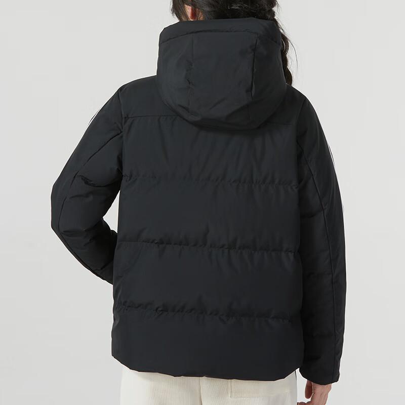 Adidas 600 Fill Power Side Stripe Warm Casual Hooded Down Jacket Women Outerwear Black IT8720