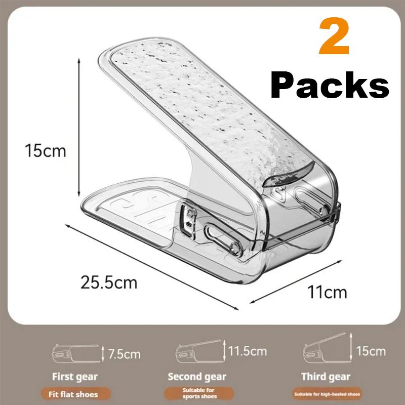 Double-layer Adjustable Shoe Organizer Space Saving Footwear Support Slot Cabinet Closet Stand Shoes Storage Rack Shoebox