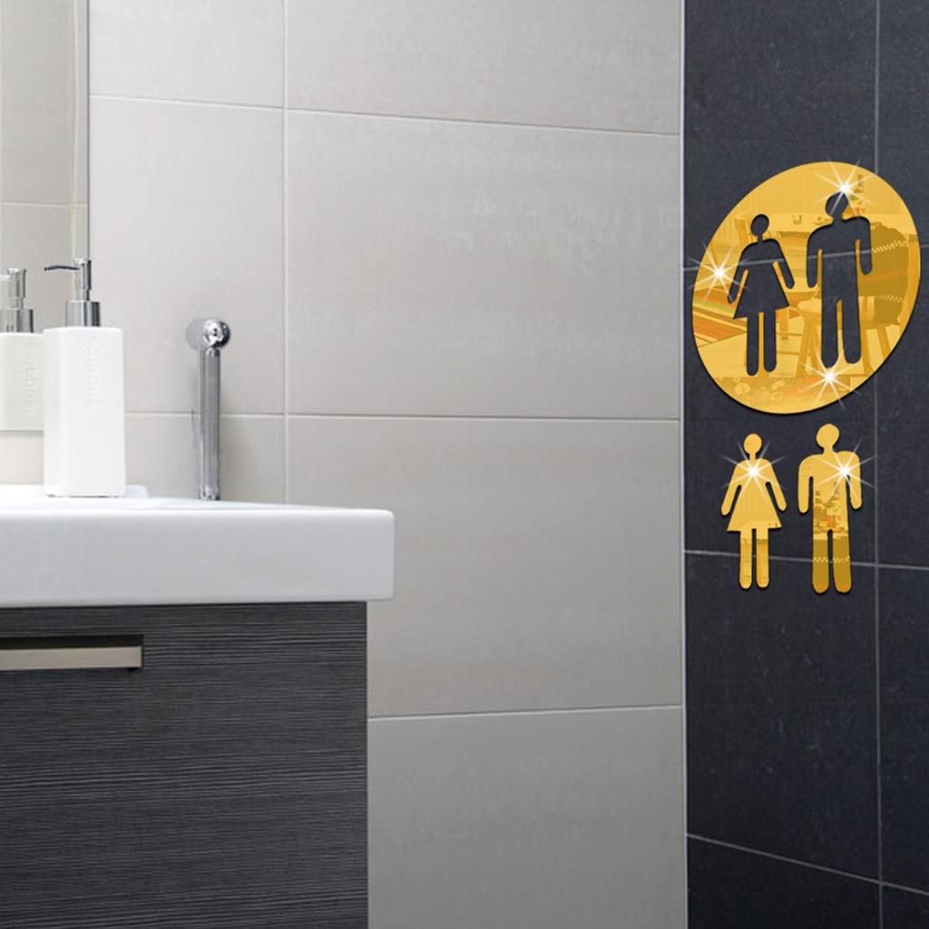 Male and Female Restroom Signs, Symbols Pictogram Placard Toilet Door Plates Sign Bathroom