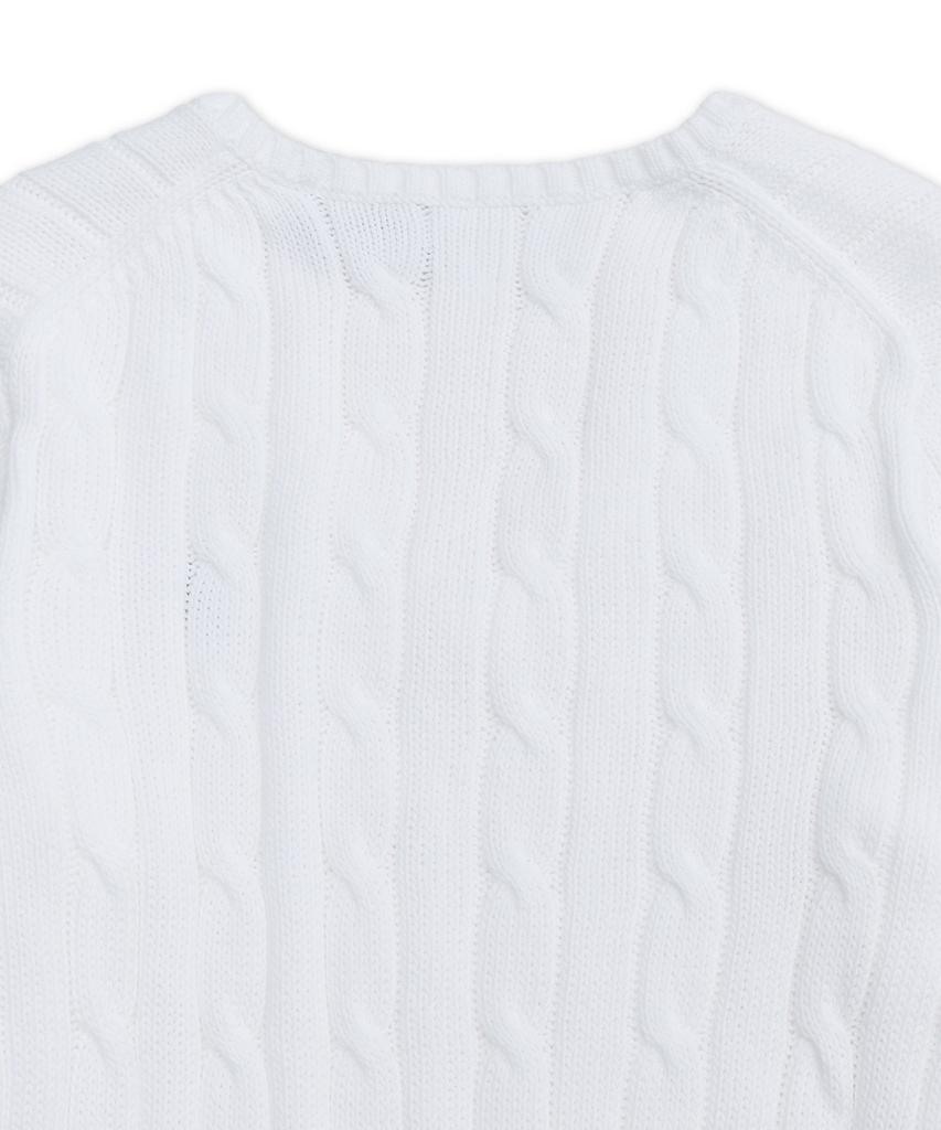 POLO RALPH LAUREN Cable Knit Cotton V-Neck Sweater - White