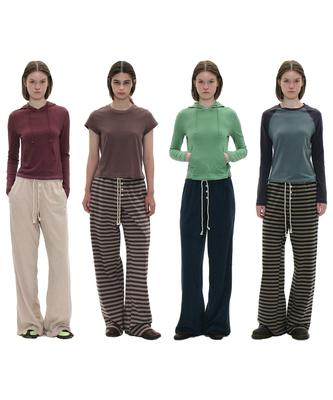 PARTIMENTO WOMEN Pwc Button Wide Leg Jersey Pants_8 Colors