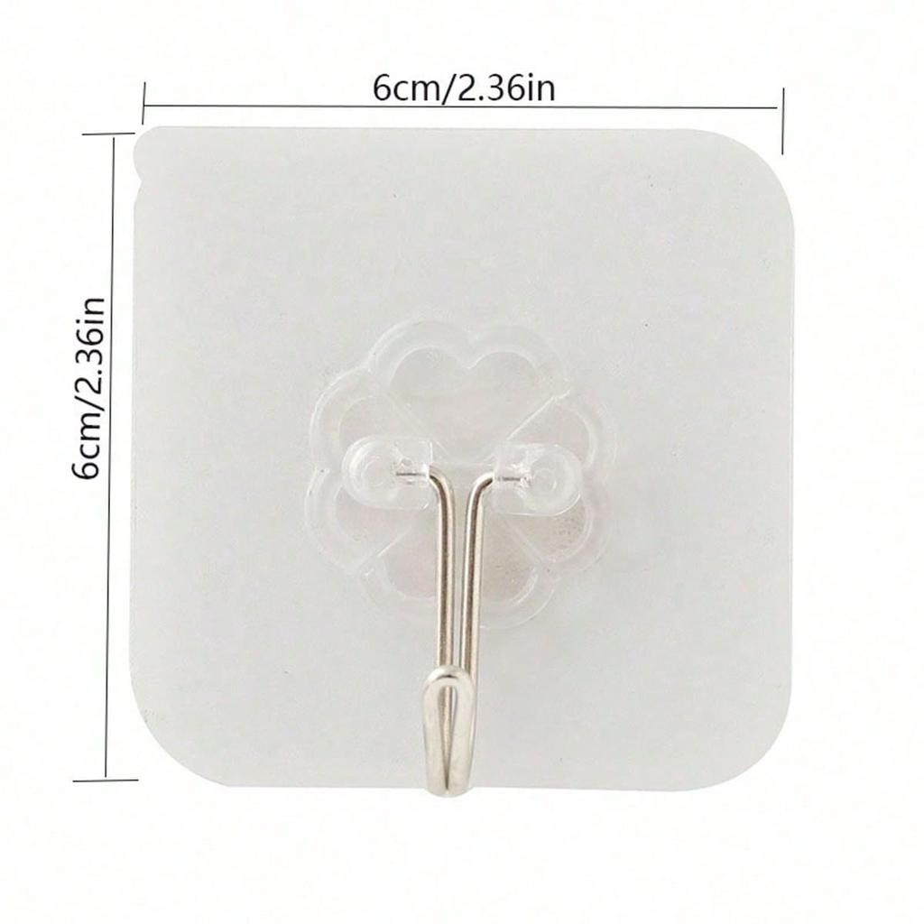 10PCS Transparent Seamless Adhesive Hooks, Strong Wall Mounted Hooks, Photo Frame Traceless And Nail Free Screw Hanging