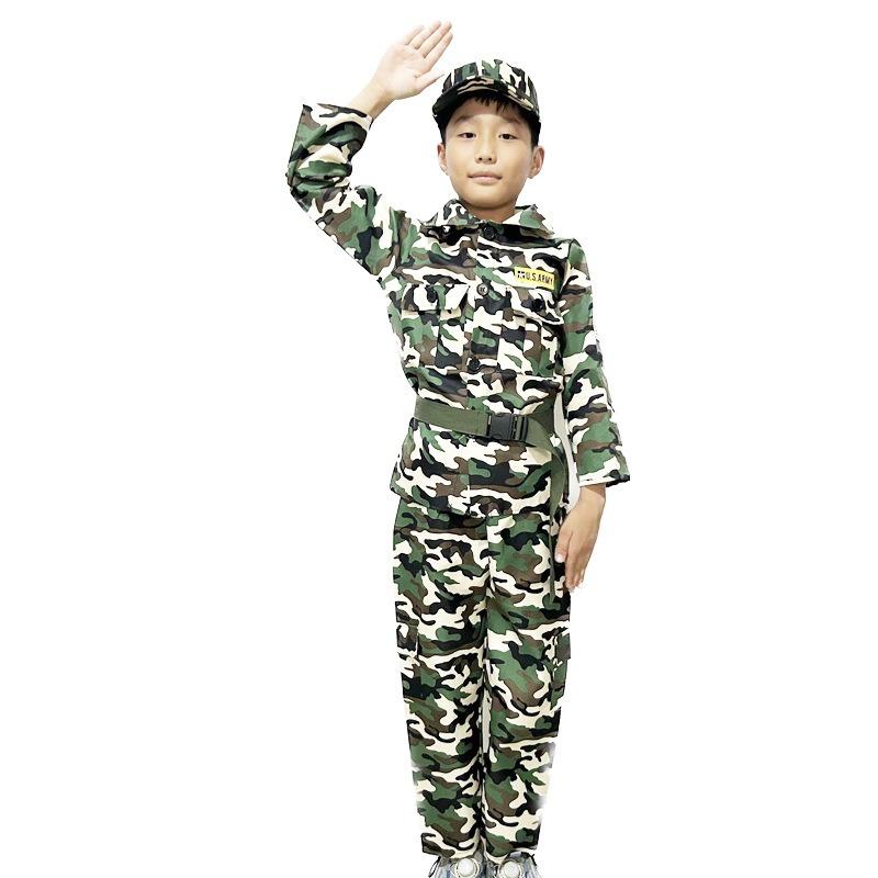 Halloween Children's Military Career Experience Costume Children's Camouflage Uniform Children's Military Uniform Soldier Costume