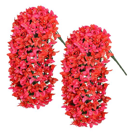 2Pcs Hanging Artificial Bougainvillea Speetabilis UV Resistant Realistic Fake Flower Wedding Party Indoor Outdoor Garden Yard Wall Hanging Faux Bloom