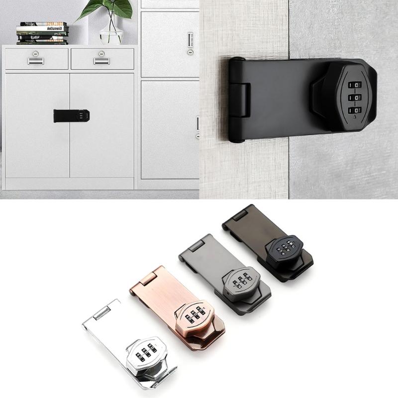 AntiTheft Password Drawer Lock 3Digit Combination Lock Cabinet Hasp Lock with Code Lockers Keyless Lock Durable