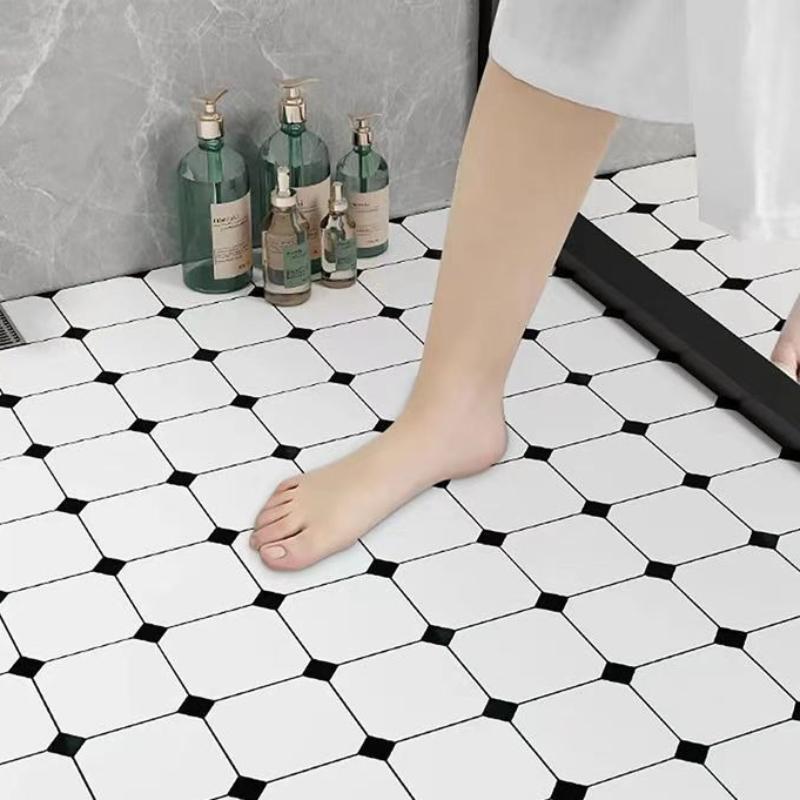 PVC Selbstklebender Bodenbelag Wasserdichter Vinylboden für Badezimmer und Balkone Stein-Kunststoff-Bodenbelag für Küchen Heimdekoration
