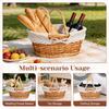 Rustic Handwoven Picnic Basket for Flower Dried Flowers Display Natural Woven Storage Basket Willow Design
