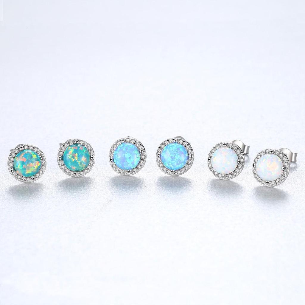 PAG&MAG S925 Silver Opal Zircon Fashion Earrings for Women