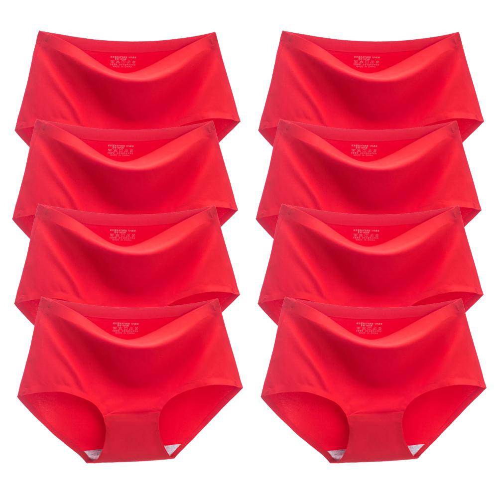 

Женские трусики, бесшовное нижнее белье, удобные трусы из шелкового атласа, нижнее белье для здоровья, 8 шт./комплект XXL