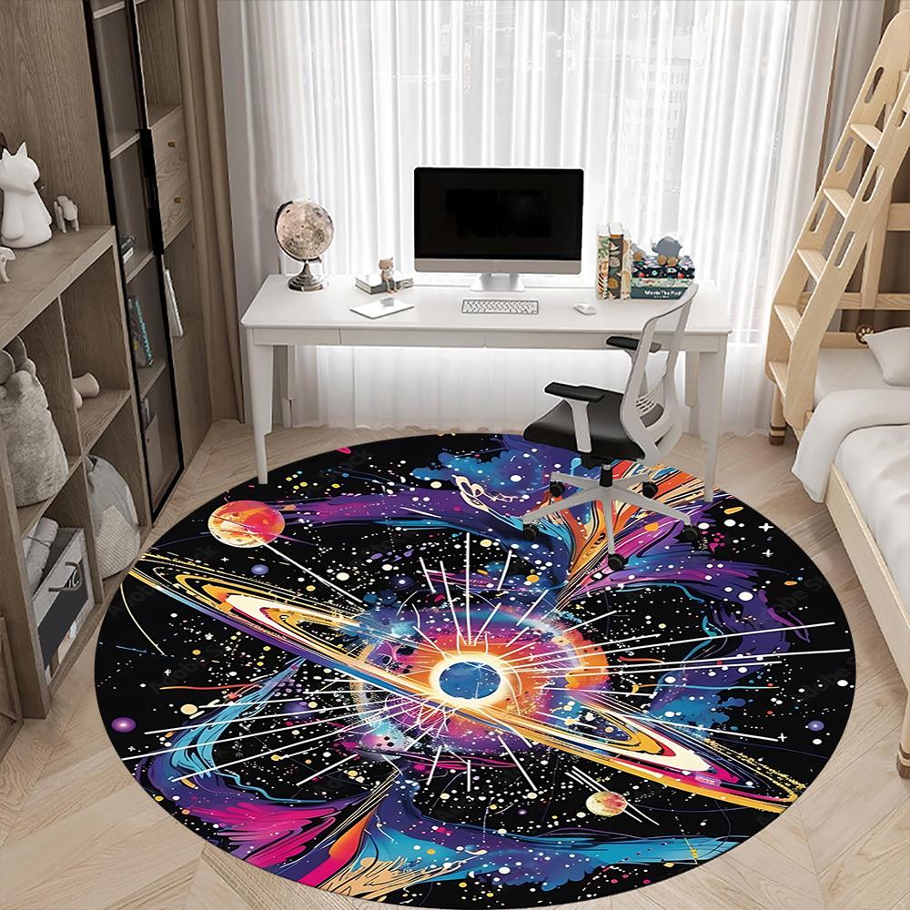 1pc Cosmic Art Print Chair Carpet for Office, , Non-slip carpet, Very suitable for offices, farmhouses,Outdoor carpet yy251120042