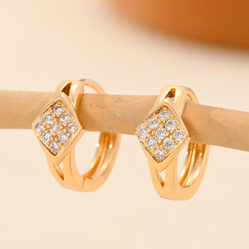 Gold Multi-Style Zircon Hoop Earrings for Women